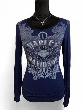 Harley-Davidson navy long sleeve top